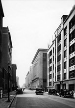 japon, tokyo, bâtiments modernes à murunouchi, années 1920