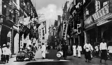 cina, hong kong, traffico in città, 1940