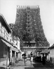 asia, india, trichinopoli, veduta della gran pagoda, 1900 1910