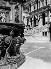 italie, venise, partie de la cour du palais ducal, 1920 1930
