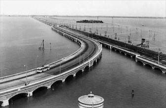 italia, venezia, il ponte del littorio visto da venezia, 1940