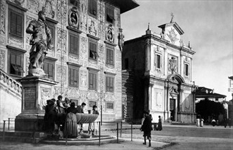 italie, toscane, pise, vue de la piazza dei cavalieri, 1910