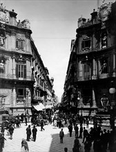 italie, sicile, palerme, vue de la via maqueda, 1900 1910