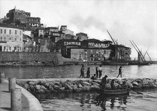 europa, italia, toscana, veduta di porto santo stefano, 1910 1920