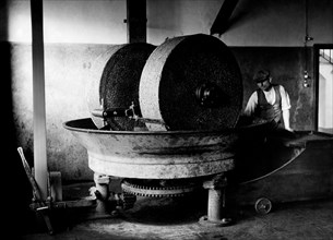 europa, italie, toscane, moulin à huile à castelnuovo berardenga, 1930
