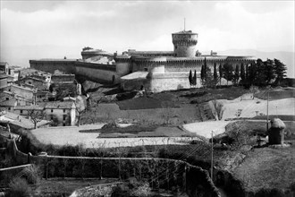 europe, italie, toscane, volterra, l'ancienne forteresse médicéenne maintenant une prison, 1910 1920