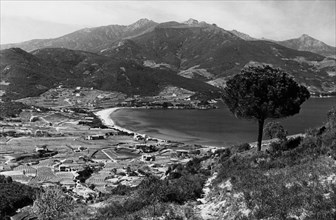 italie, toscane, île d'elbe, procchio, vue, 1957
