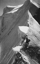 europa, italia, trentino alto adige, bolzano, esploratore sulla vetta del monte ortles, 1930