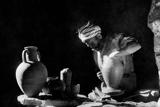 afrique, libye, artisan au travail, 1926