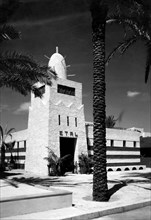 afrique, libye, tripoli, façade du bâtiment de l'hôtel et de l'office du tourisme, 1936