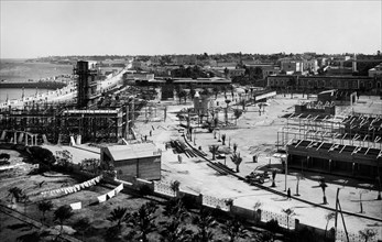 afrique, libye, tripoli, travaux de construction pour la foire commerciale de 1927, 1920