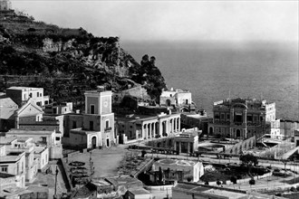 Campanie, île d'Ischia, stations thermales de lacco ameno, regina isabella et santa restituto, 1950