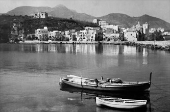 campanie, île d'ischia, vue de maisons, 1945 1950