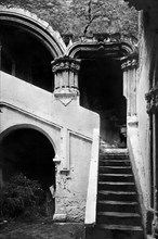 italie, campanie, carinola, la cour de la maison de martullo, 1910 1920