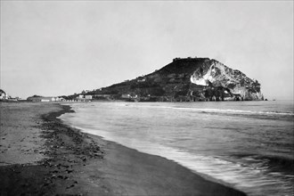 italie, campanie, bacoli, plage de capo miseno, 1900 1910