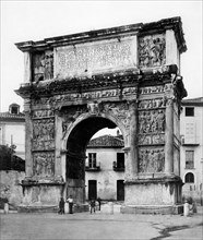 italia, campania, benevento, il lato sud dell'arco di traiano, 1931
