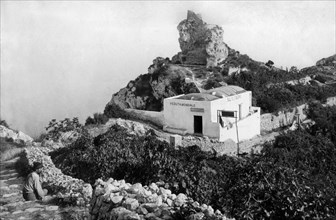 italie, campanie, île de capri, le saut de tiberio, 1910 1920