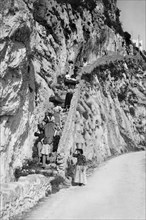 italie, campanie, île de capri, les anciennes marches d'anacapri, 1910 1920
