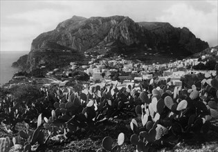 italie, campanie, île de capri, panorama, 1930 1940
