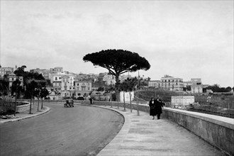 italie, campanie, naples, la nouvelle route du parc mussolini, 1935