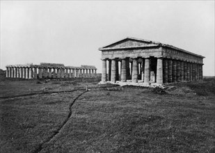 italie, campanie, naples, temple et basilique de neptune, 1900 1910