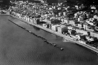 italy, campania, aerial view of salerno