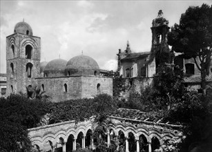 italie, sicile, palerme, le cloître de l'église de san giovanni degli eremiti, 1910 1920