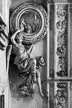 italie, sicile, palerme, stuc de l'ange, détail de l'oratoire de l'hôpital des prêtres, 1920