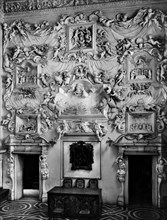 italia, sicilia, palermo, oratorio di santa cita, stucchi del serpotta sulla parete del coro,  1920