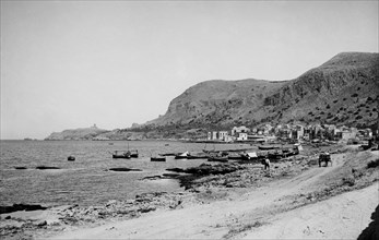europe, italie, sicile, bagheria, vue de la côte près de mongerbino, 1920 1930