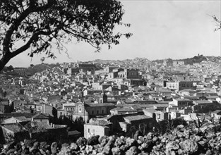 europe, italie, sicile, canicatti, vue de la ville, 1934