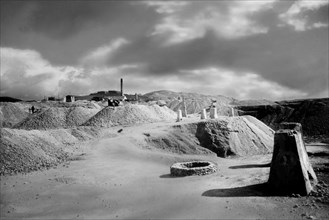 europe, italie, sicile, agrigento, vue des mines de ciavolotta, années 1930