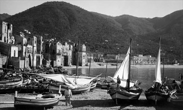 italia, sicilia, cefalù, la marina, 1920 1930