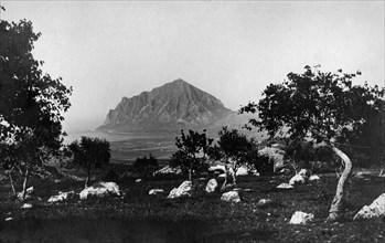 italie, sicile, erice, mont san giuliano, mont catalfano, 1909