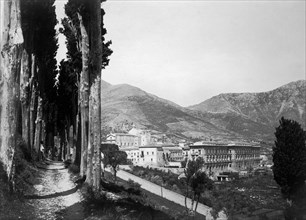 europe, italie, sicile, monreale, panorama de l'abbaye de san martino delle scale, 1910 1920