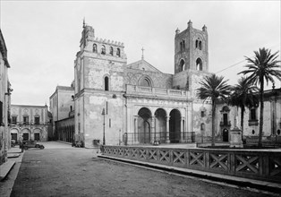 europe, italie, sicile, monreale, vue de la cathédrale, 1935
