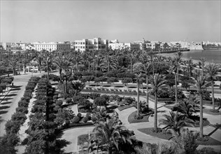 afrique, libye, tripoli, panorama avec le parc du prince umberto, 1930 1940