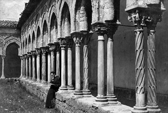 europe, italie, sicile, palerme, monreale, cloître de la cathédrale, 1900 1910