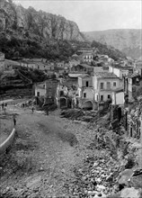 Europe, Italy, Sicily, modica, view of the city after the flood, 1902