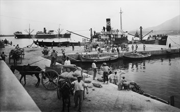 italia, sicilia, termini imerese, il porto, 1910 1920