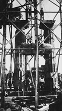 italie, sicile, selinunte, élévation des colonnes du temple, 1900 1910