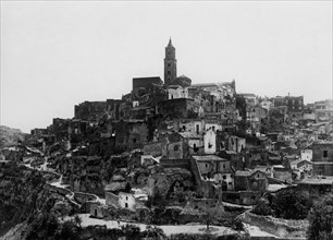 italia, basilicata, matera, il sasso caveoso e il sasso barisano, 1930