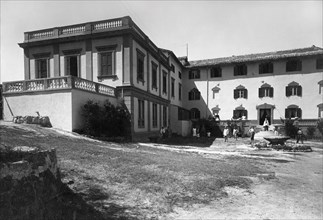 italie, basilicate, stigliano, détail de la station thermale, 1930 1940