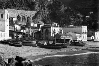 europe, italie, calabre, scilla, vue de la côte, 1930 1940