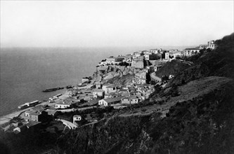 europe, italie, calabre, pizzo, panorama de la ville, 1910 1920