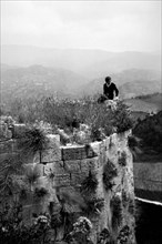 europa, italia, calabria, cosenza, vista dalla torre sveva del castello, 1930
