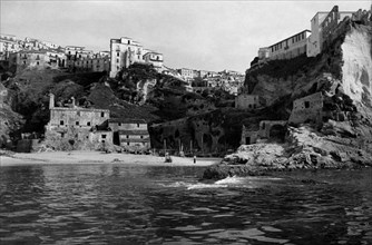europe, italie, calabre, pizzo, vue de la mer, 1940 1950