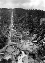 europe, italie, calabre, timpagrande, construction d'une centrale hydroélectrique, 1920 1930