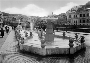 europa, italia, calabria, cosenza, inaugurazione della fontana del balilla, 1934