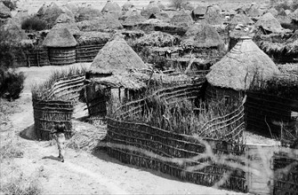 afrique, éthiopie, un village des hautes terres, 1920 1930